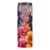 Vrouwe van Kleur Roze Bloemen Musical Notes Thermosbeker (Achterkant)