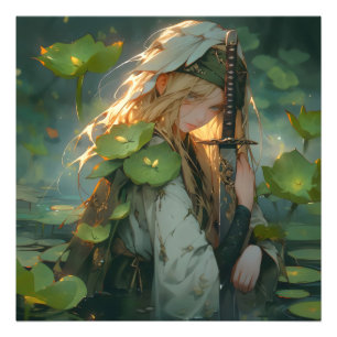 Vrouwe van Lake Anime Fantasy Foto Afdruk