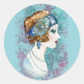 Vrouwe van Mode- Ronde Sticker (Voorkant)