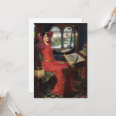 Vrouwe van Shalott | John William Waterhouse Kaart (Voorkant / Achterkant in situ)