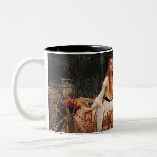 Vrouwe van Shalott Waterhouse Art Tweekleurige Koffiemok (Links)