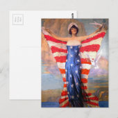 Vrouwe van Vrijheid Patriottische Amerikaanse vla Briefkaart (Voorkant / Achterkant)