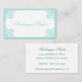 Vrouwelijk  Barok Blauw op Wit Visitekaartje (Voorkant / Achterkant)