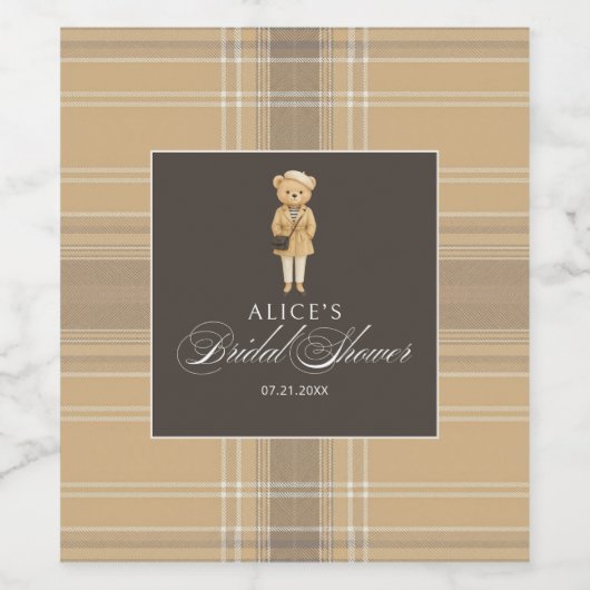 Vrouwelijk Beer beige Vrijgezellenfeest Wijn Etiket (Enkel label)