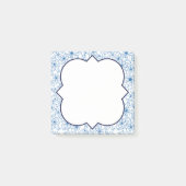 Vrouwelijk Blauw Bloempatroon, Blanco Post-it® Notes (Voorkant)