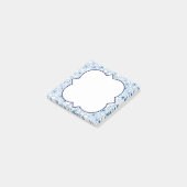 Vrouwelijk Blauw Bloempatroon, Blanco Post-it® Notes (Schuin)