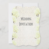 vrouwelijk bleek pastelgeel bloemig huwelijk kaart (Achterkant)