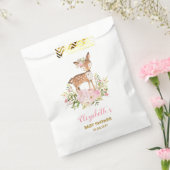 Vrouwelijk Bloemen Herten Baby shower Woodland Ver Bedankzakje (Gezegeld)