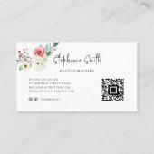 Vrouwelijk Bloemen Modern Roze en Wit Visitekaartje (Achterkant)