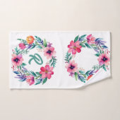 Vrouwelijk bloemenmonogram handdoek (Handdoek)