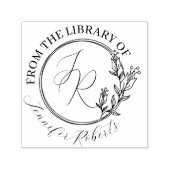 Vrouwelijk Bloemenschrift Initialen Bibliotheek Bo Zelfinktende Stempel (Design)