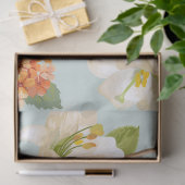 Vrouwelijk bloemig kunstwerk blauw roze Decoupage Tissuepapier (Geschenk)