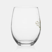 Vrouwelijk bloemige letter C Monogram Initiaal Wijnglas Zonder Voet (Rechts)