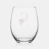 Vrouwelijk bloemmonogram Initiaal S Wijnglas Zonder Voet (Achterkant)