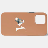 Vrouwelijk bloemmotief met grote initiële roze ele Case-Mate iPhone case (Achterkant (horizontaal))