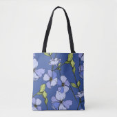 Vrouwelijk bloemmotief Praktische kleur Navy blauw Tote Bag (Voorkant)