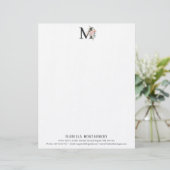 Vrouwelijk bloemschilderwerk Boho | Monogram Briefhoofd (Staand voorkant)