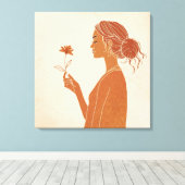 Vrouwelijk Boho Portret Canvas Afdruk (Insitu (Houten vloer))