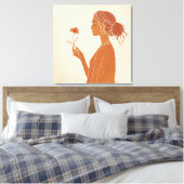 Vrouwelijk Boho Portret Canvas Afdruk (Insitu (Slaapkamer))