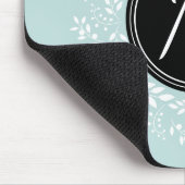 Vrouwelijk Bord Blauw Bloemen Krans Custom Monogra Muismat (Hoek)