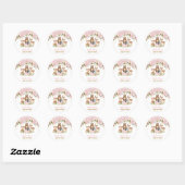 Vrouwelijk bos Baby shower Blush Bloemen Floral Fa Ronde Sticker (Vel)