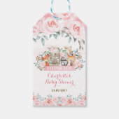 Vrouwelijk bos Zachte pastel Roze Rozen Dank u Cadeaulabel (Voorkant)