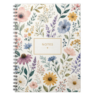 Vrouwelijk botanisch wilde bloemen notitieboek