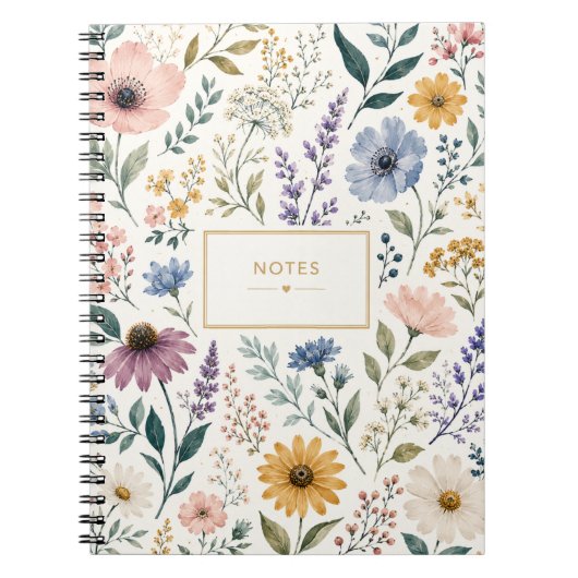 Vrouwelijk botanisch wilde bloemen notitieboek (Voorkant)