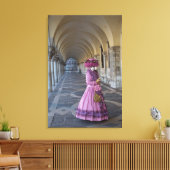 Vrouwelijk Carnavalskostuum, Venetië Canvas Afdruk (Insitu (Woonkamer))