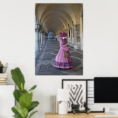 Vrouwelijk Carnavalskostuum, Venetië Poster (Thuiskantoor)