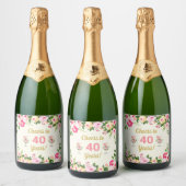 Vrouwelijk Cheers Verjaardag Champage Fles Label Sparkling Wijnetiket (Flessen)