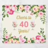 Vrouwelijk Cheers Verjaardag Champage Fles Label Sparkling Wijnetiket (Enkel label)