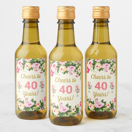 Vrouwelijk Cheers Verjaardag Mini Fles Label Wijn Etiket (Flessen)