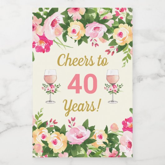 Vrouwelijk Cheers Verjaardag Mini Fles Label Wijn Etiket (Enkel label)