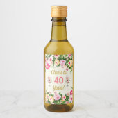 Vrouwelijk Cheers Verjaardag Mini Fles Label Wijn Etiket (Voorkant)