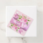 Vrouwelijk chic bloemmotief roze roos Dank je wel Bedankjes Labels (In situ)