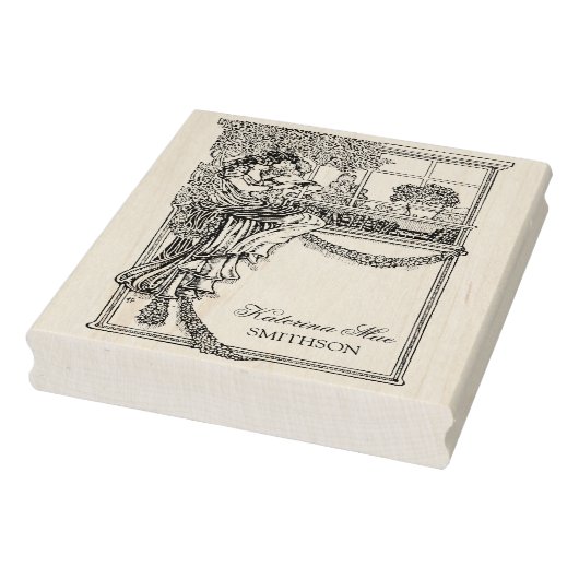  vrouwelijk chic ex libris label rubberstempel (Stempel)