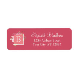 Vrouwelijk Chic Floral Monogrammed Retouradres Etiket