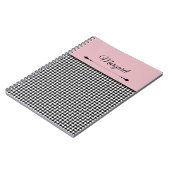 Vrouwelijk Chic Klassiek Houndstooth & Roze Notiti Notitieboek (Linkerzijde)
