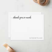 Vrouwelijk Dank je wel voor het elegante moderne s Notitiekaartje (Voorkant / Achterkant in situ)
