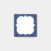 Vrouwelijk donkerblauw bloempatroon, blanco post-it® notes (Voorkant)