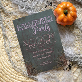 Vrouwelijk donkerroze volwassen Halloween feest Kaart