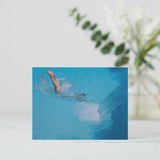 vrouwelijk duiken briefkaart (Staand voorkant)