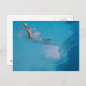 vrouwelijk duiken briefkaart (Voorkant / Achterkant)