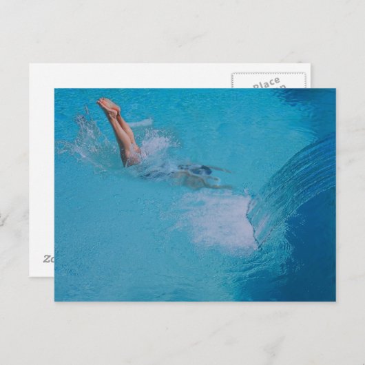 vrouwelijk duiken briefkaart (Voorkant / Achterkant)