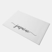 Vrouwelijk Eenvoudig Wit Aangepast Monogram Naam S Deurmat (Schuin)