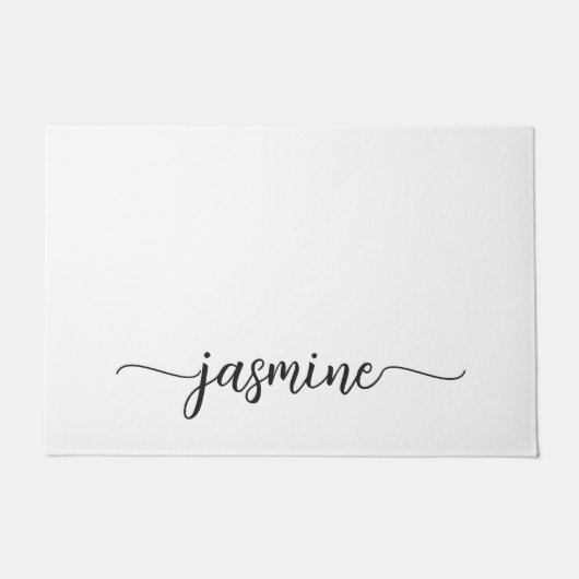 Vrouwelijk Eenvoudig Wit Aangepast Monogram Naam S Deurmat (Voorkant)