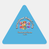 Vrouwelijk en onbevreesd. Internationale Vrouwenda Sticker (Voorkant)