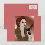 Vrouwelijk Fatale - Roken en Pistolen Briefkaart (Voorkant / Achterkant)