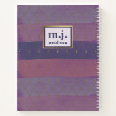 Vrouwelijk Faux Gold met Paarse penseelstreken Notitieboek (Achterkant)